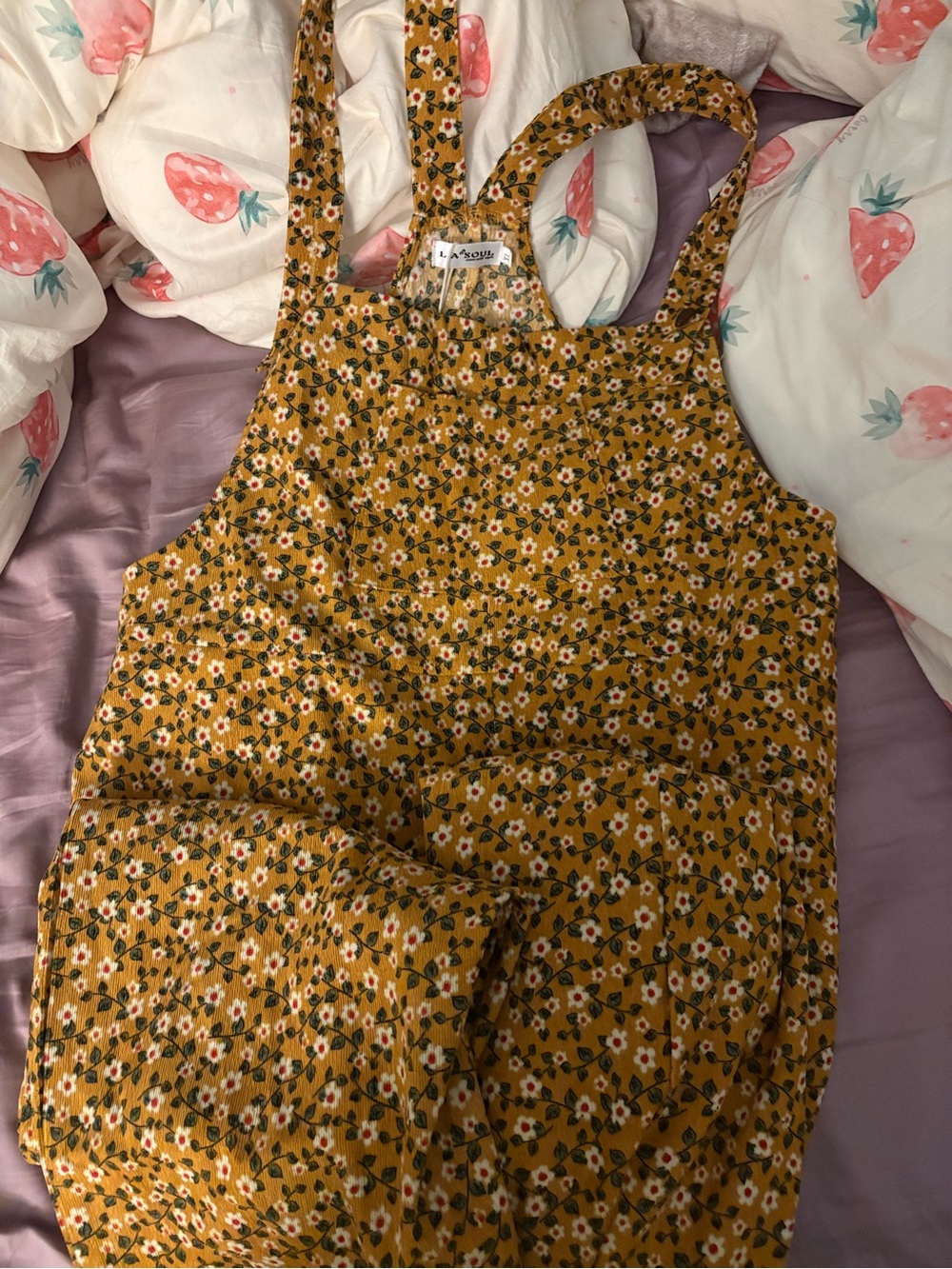Mustard Floral Cotton Jumper Dress